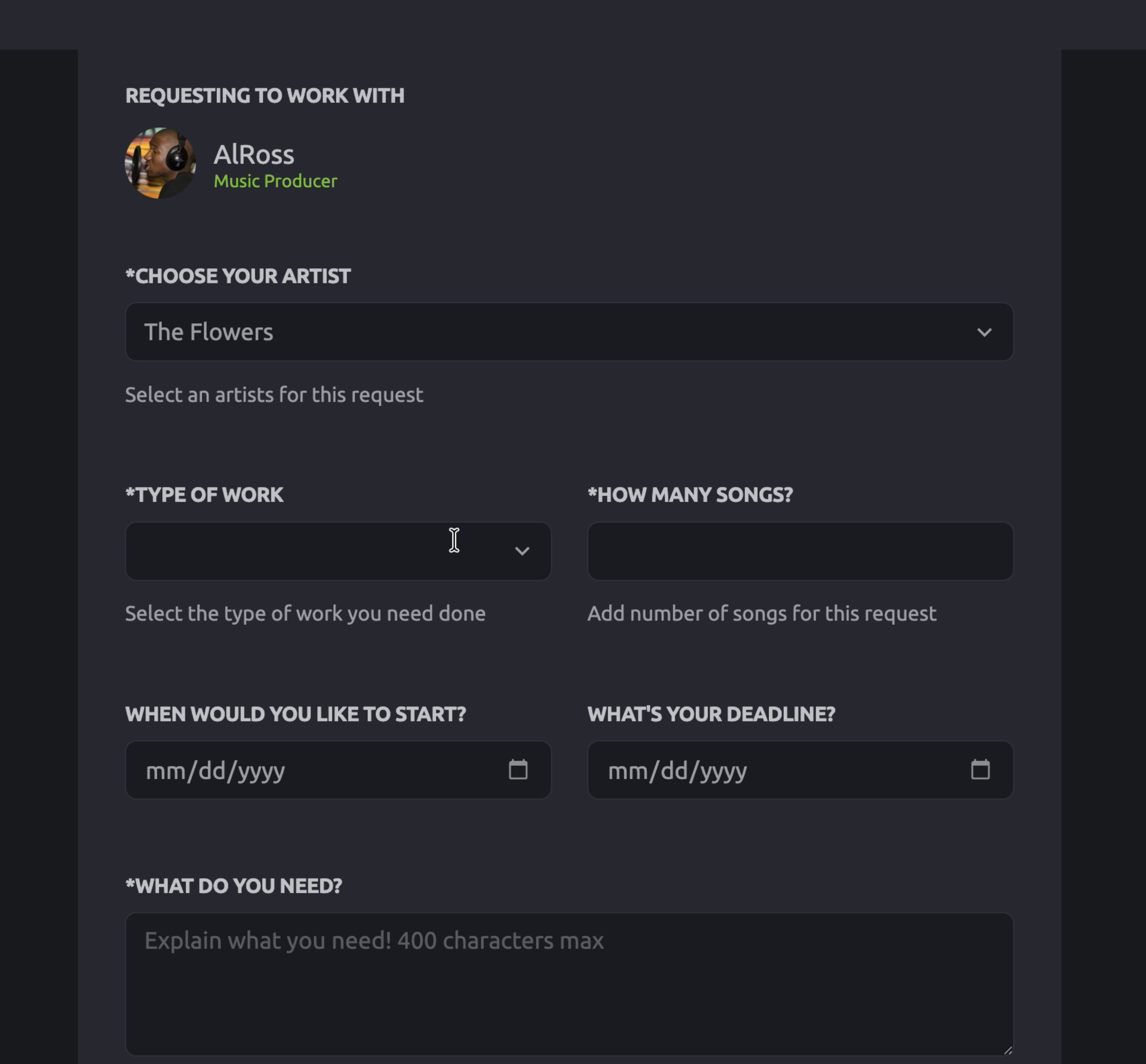 1. Work request